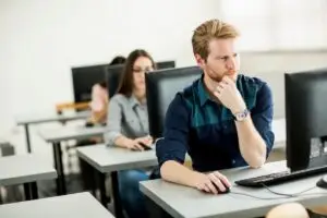 Free Articles 7 Candidate taking a computer-based MRCEM SBA exam